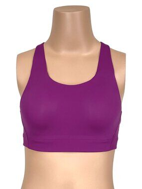 Athleta Advance Sports Bra Sz 32B New $69 Magnolia Purple High Impact Racerback